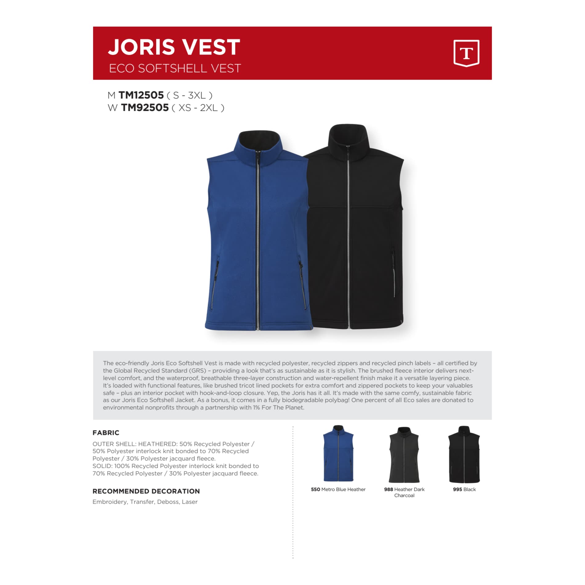 JORIS Eco Softshell Vest- Men's 130