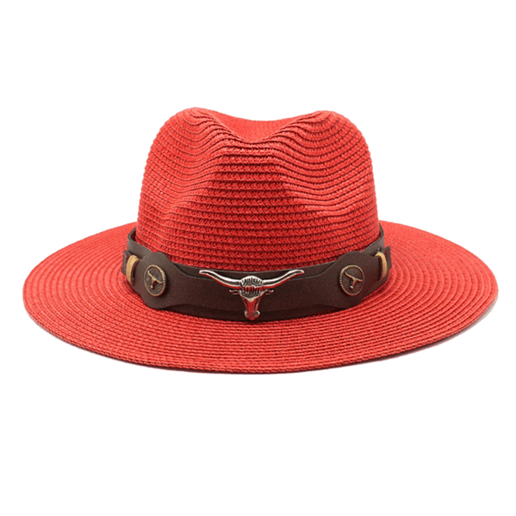 Men'S Jazz Summer Beach Sun Protective Straw Hat 7
