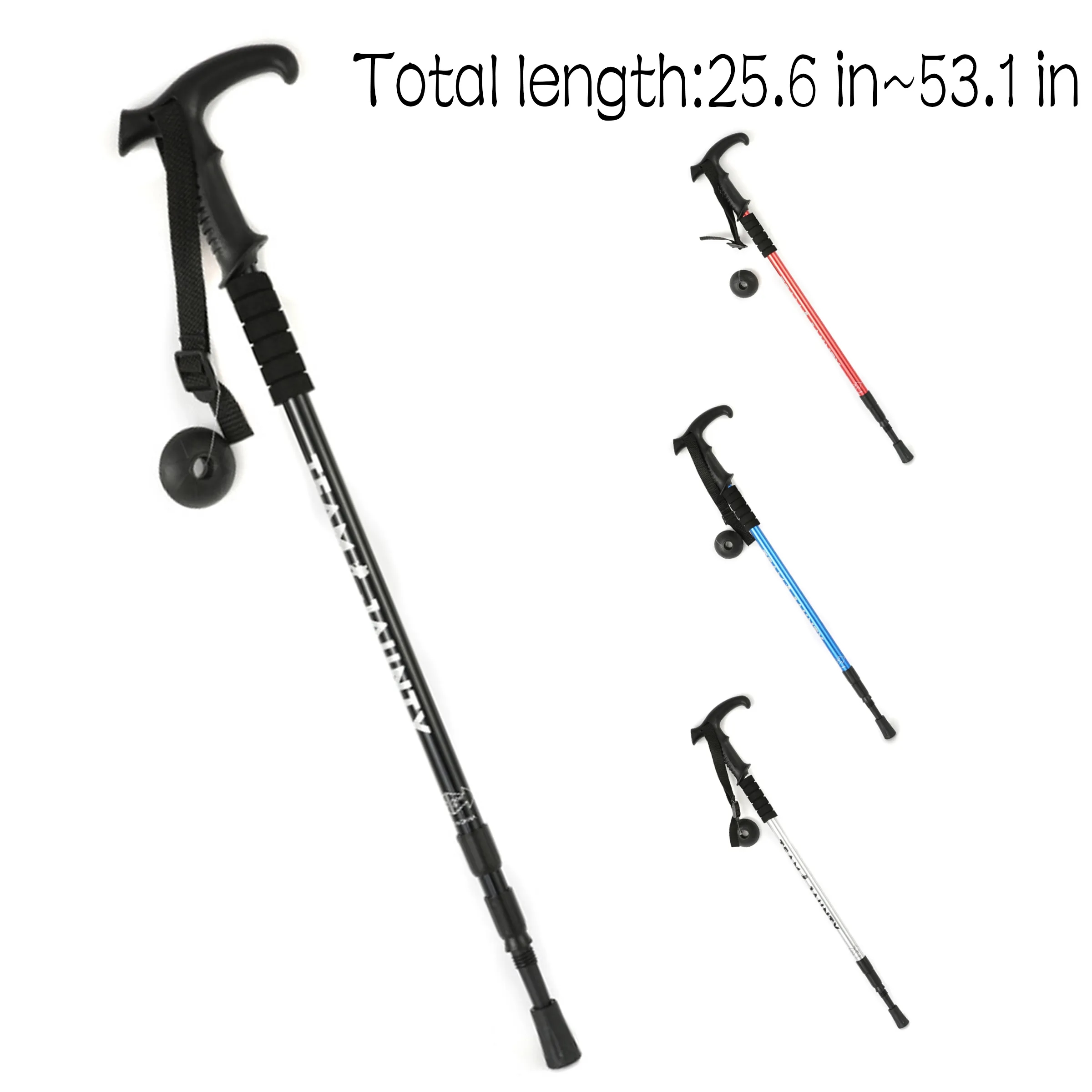 Aluminum Alloy Outdoor Three Section Telescopic Hiking Poles 1