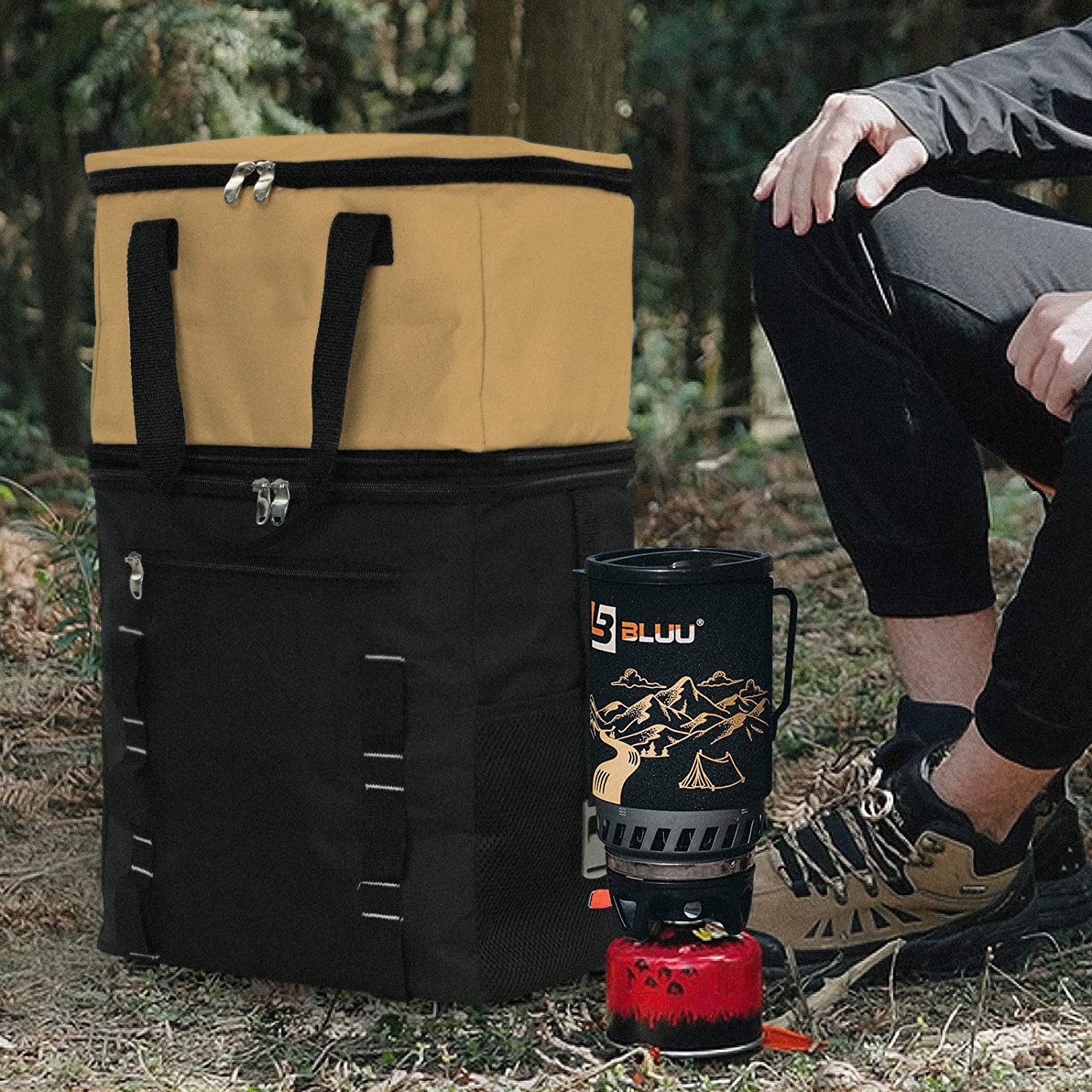 2in1 Double Decker Large Lunch Bag for Men Women 1