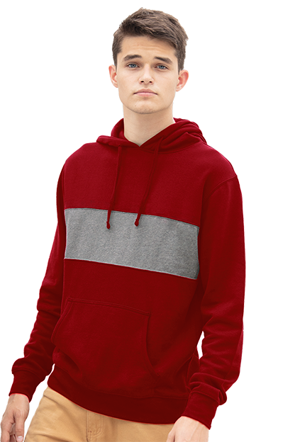 Premium Cotton Blocked Fleece Pullover Hoodie, custom hoodie or sweatshirt with logo imprint 29