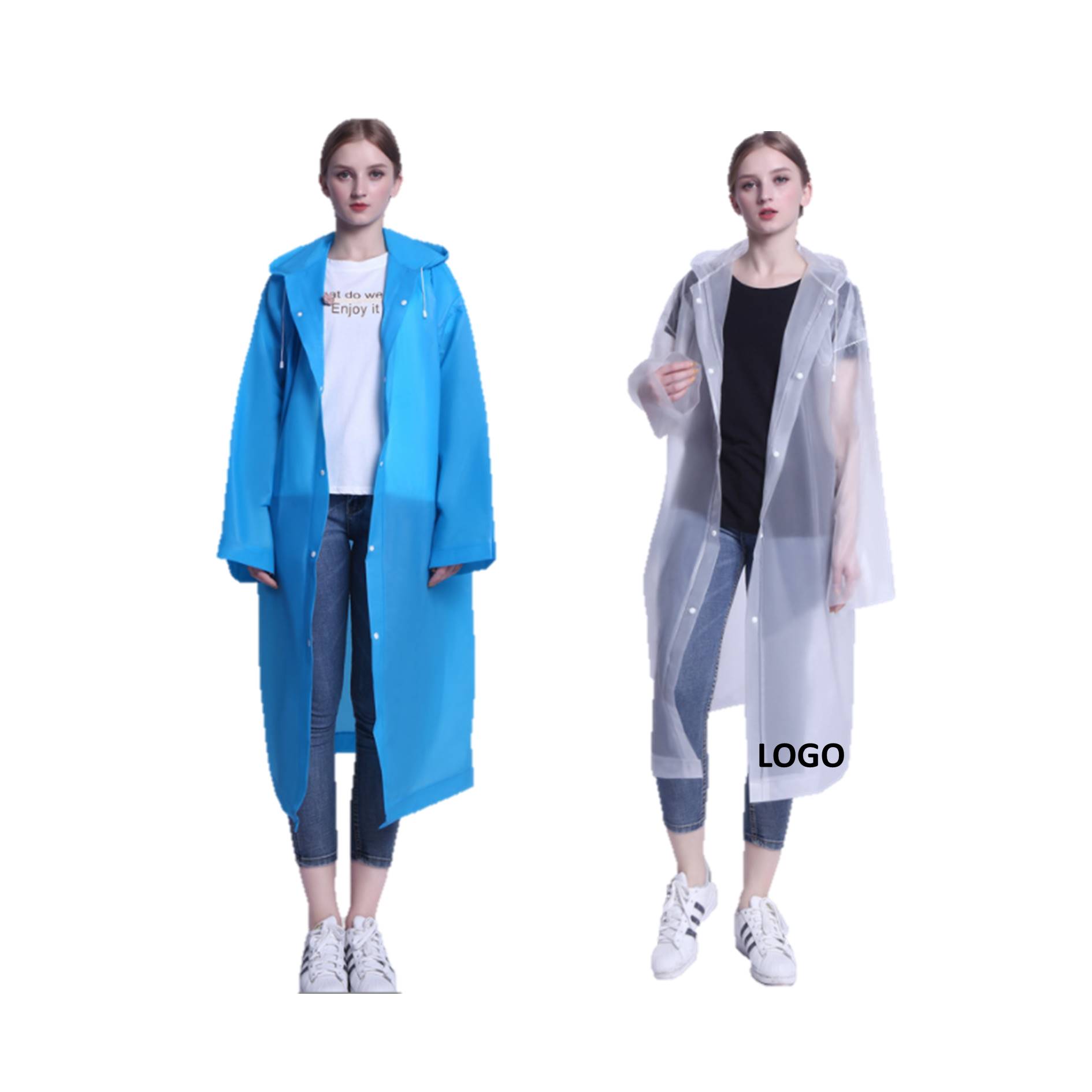 Reusable Rain Poncho For Adults, custom jacket with logo imprint 2