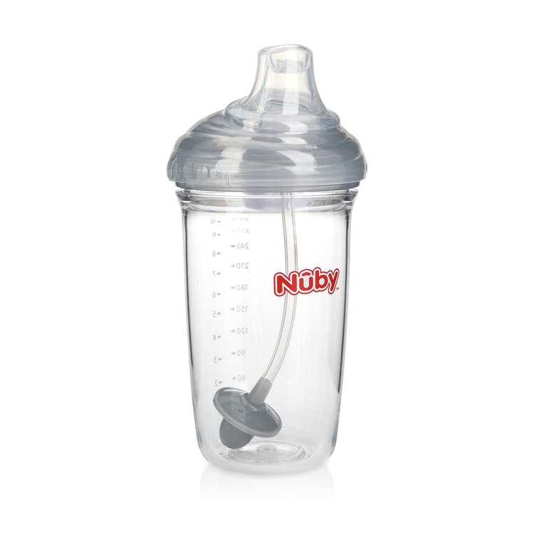 Nuby No-Spill Trainer Cups - Hygienic Cover Gray 10 oz 1