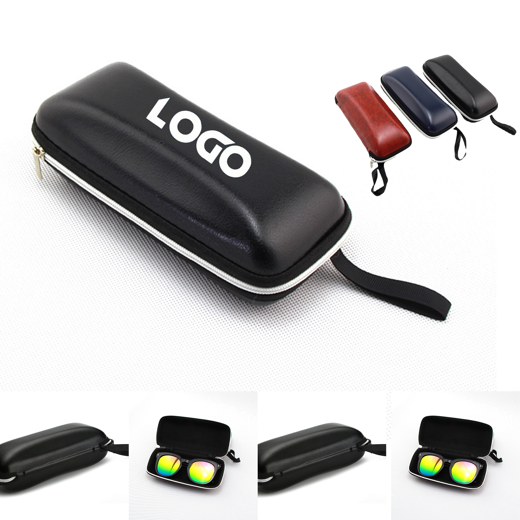 Portable Unisex Faux Leather Eyeglasses Case 2