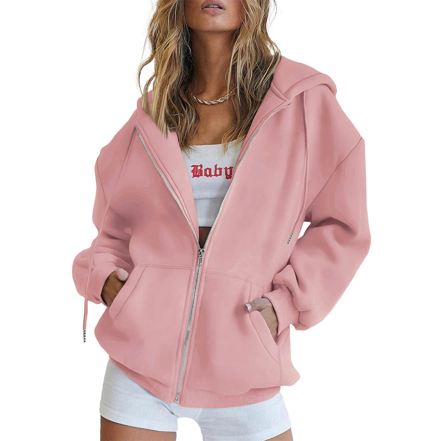 Women's Oversized Zip Up Hoodies Sweatshirts 3