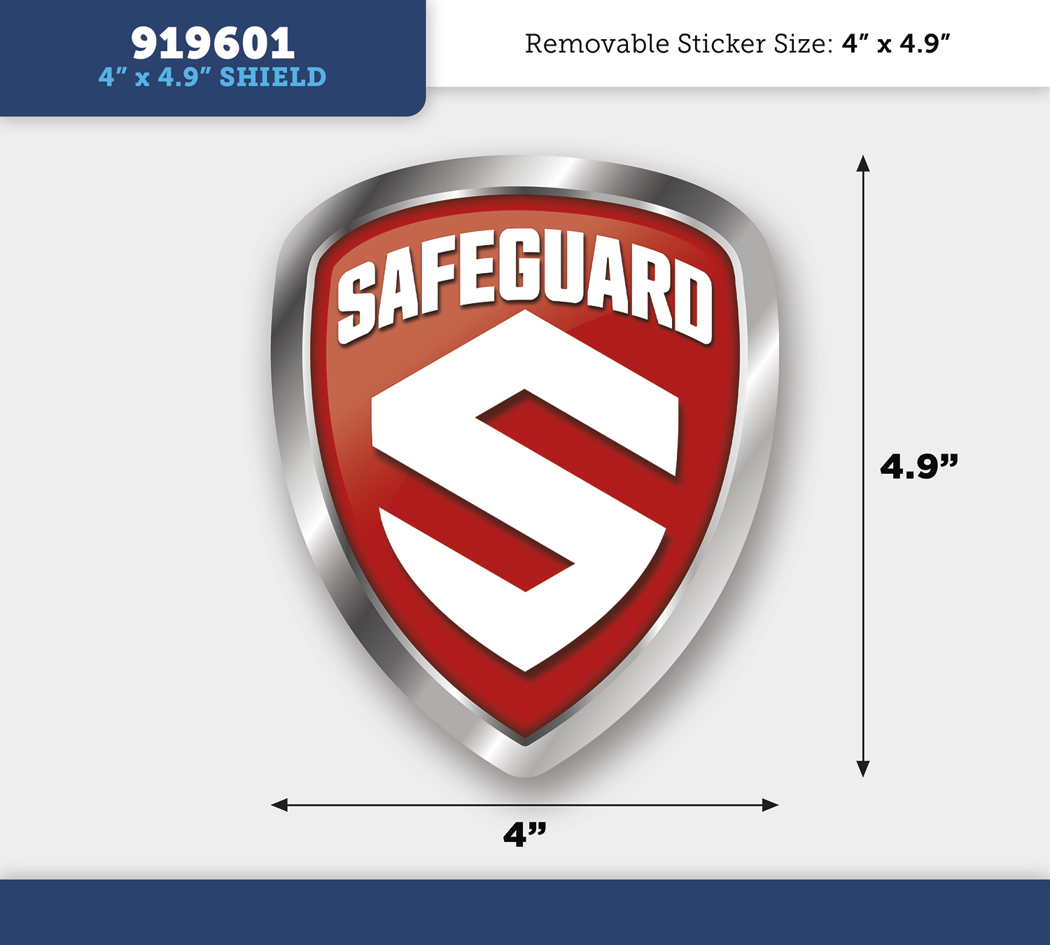 Shield - Removable Outdoor Sticker - 4" x 4.9" 3