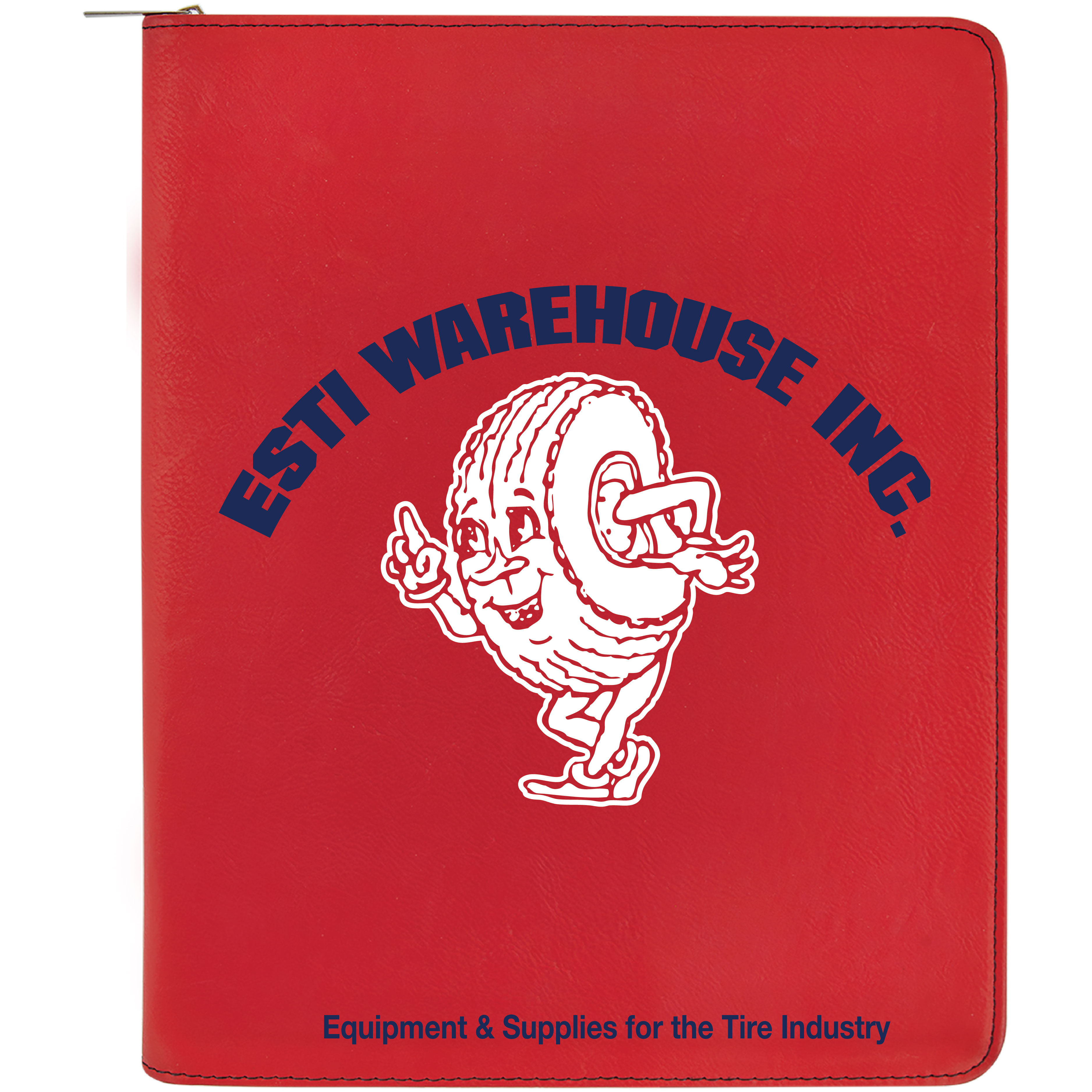 9" x 12" Leatherette Red Portfolio with Zipper 8