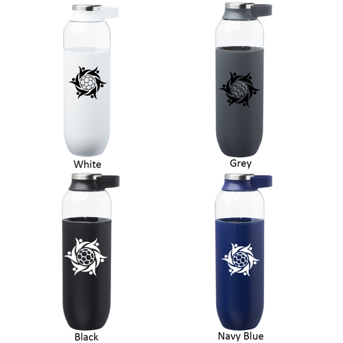 Plastic Water Bottle with Solid Color Half Wrap - Single 10