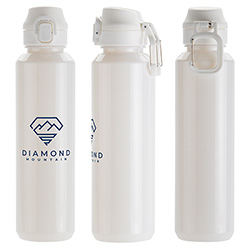 Switchback 27 oz RPET Bottle with Snap-Top Lid & Carabiner 13