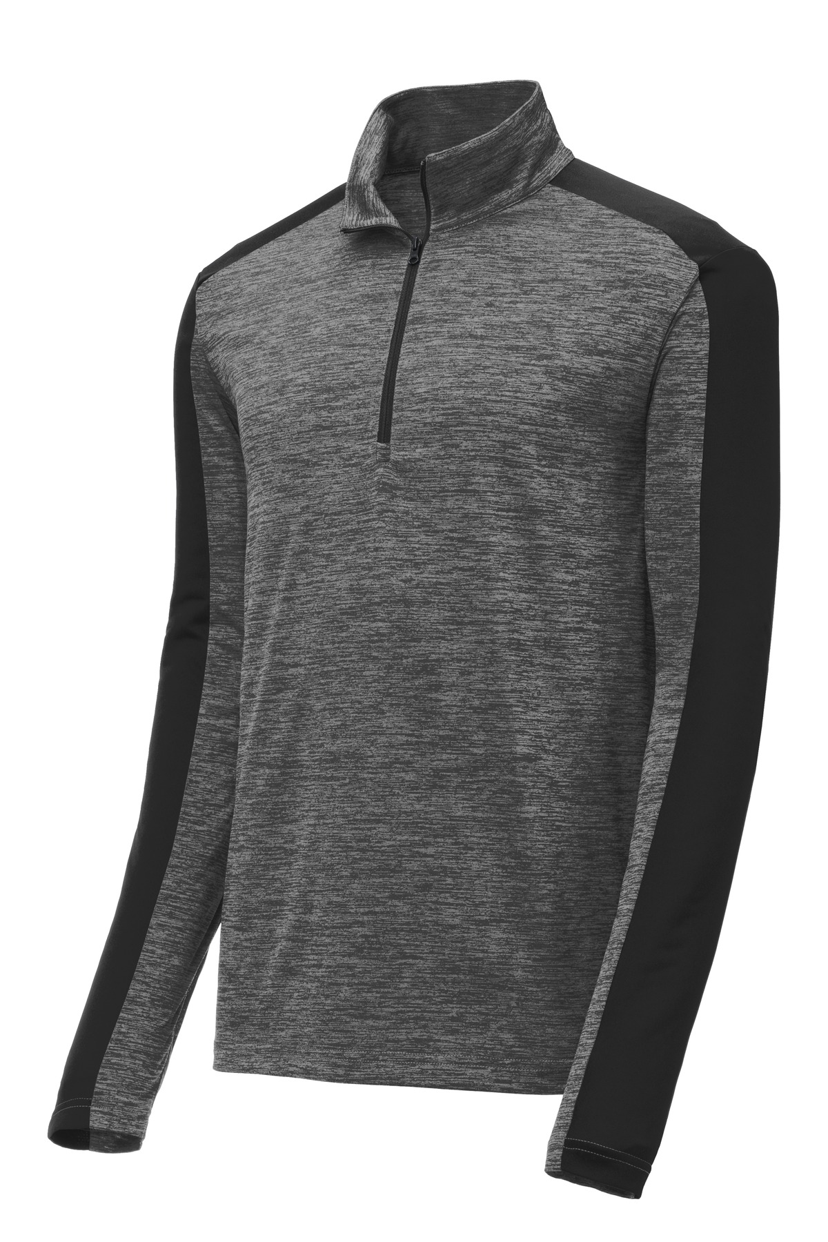 Sport-Tek PosiCharge Electric Heather Colorblock 1/4-Zip Pullover. ST397, custom hoodie or sweatshirt with logo imprint 5