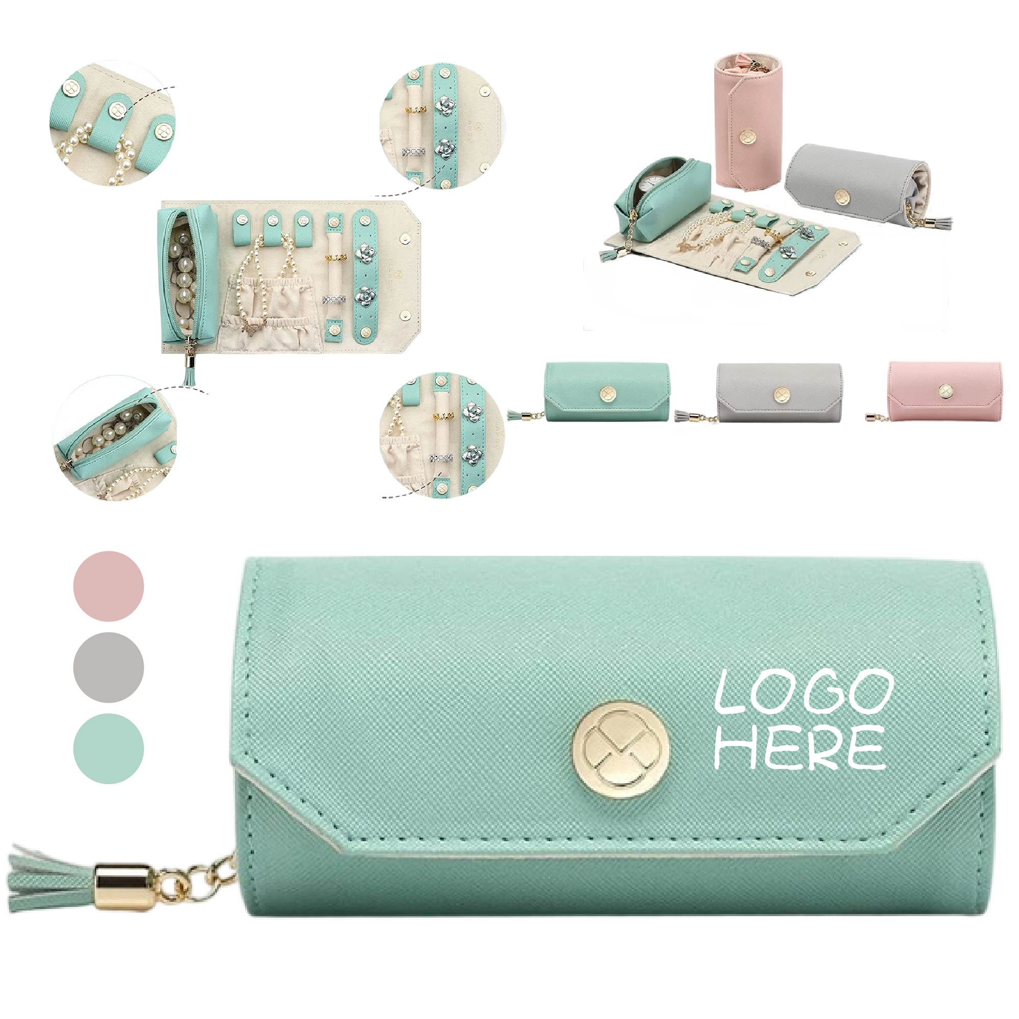 Leatherette Travel Jewelry Roll 2