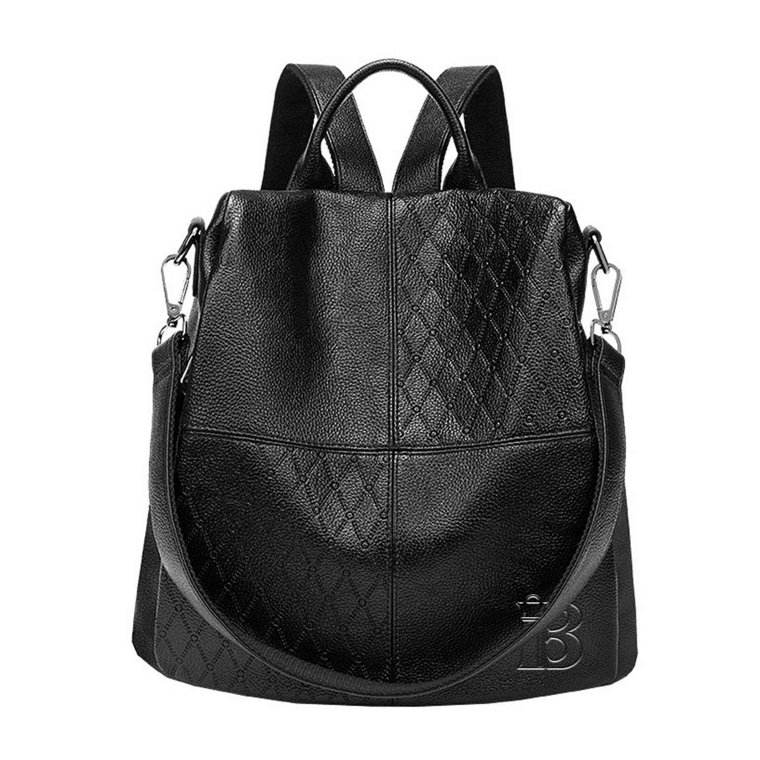 PU Faux Leather Women Shoulder Tote Bag Backpack 10