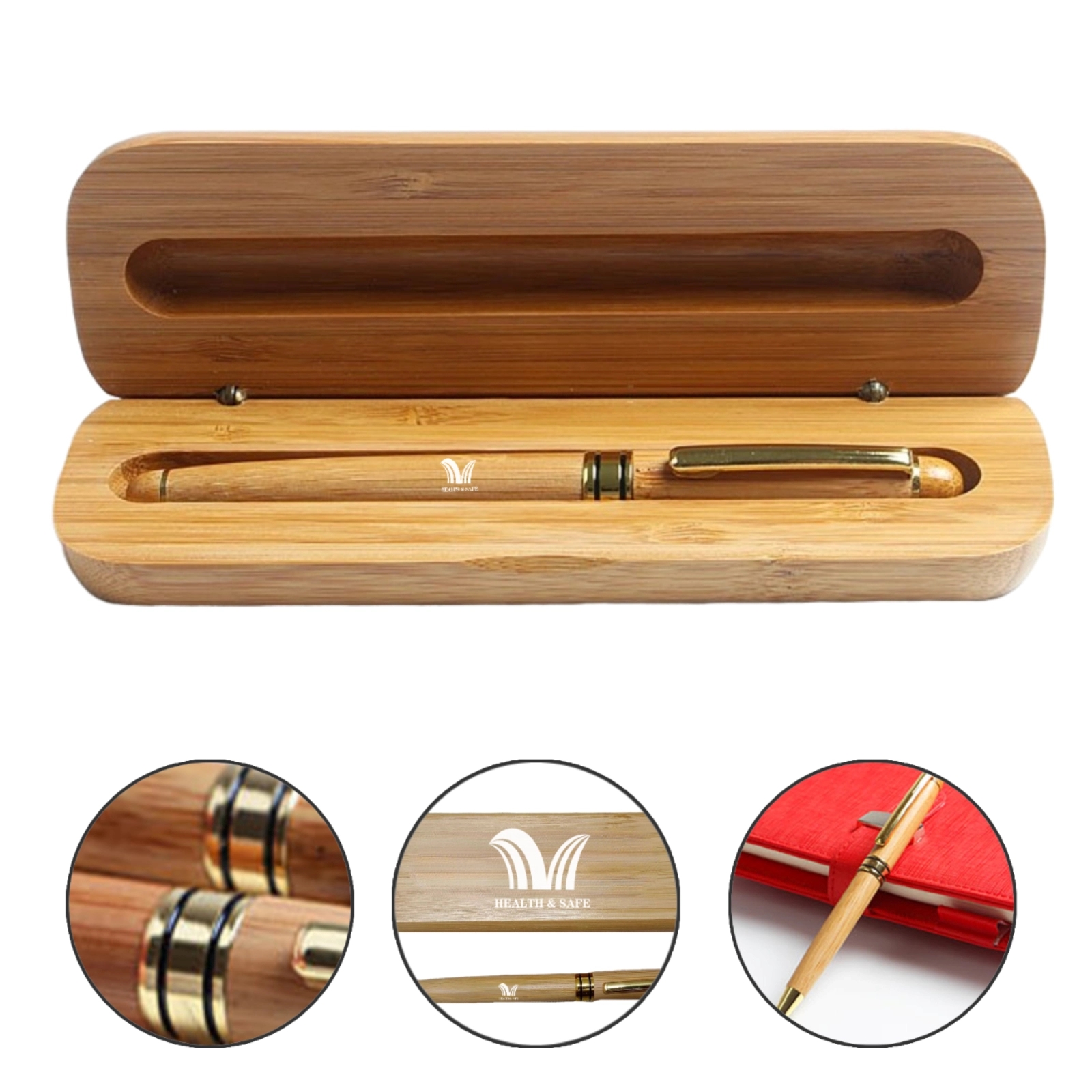 Personalized Bamboo Wood Pen & Case Set 2