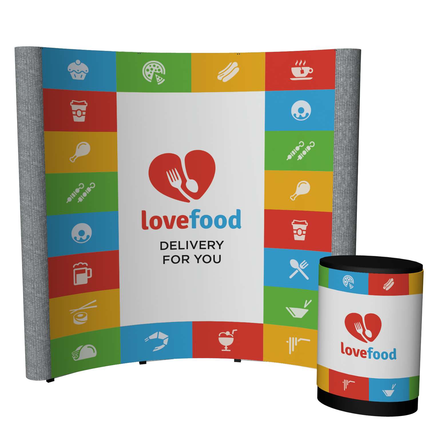 8' Echo Pop-Up Display Kit (Mural with Fabric Ends)