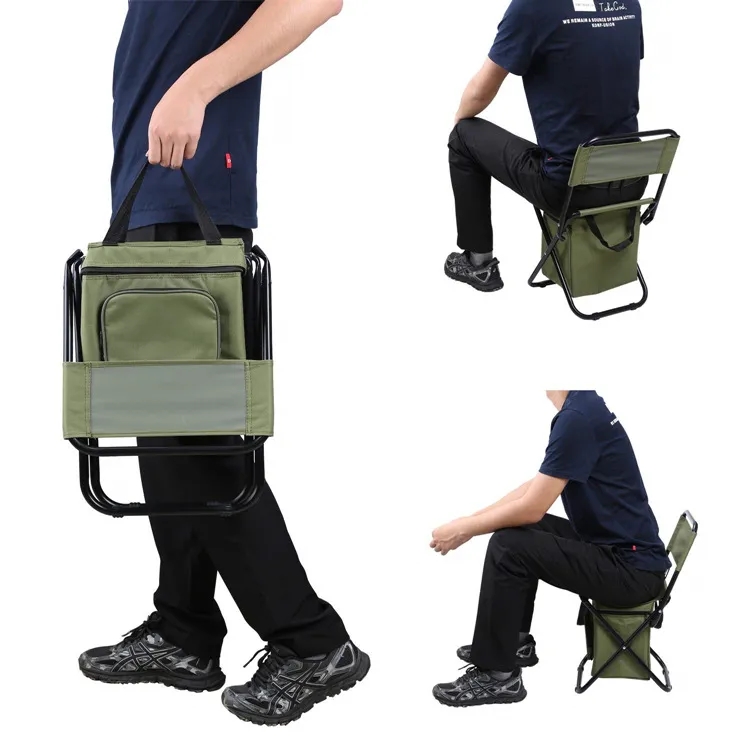 3-in-1 Portable Folding Chair Insulated Ice Bag and Backrest 6