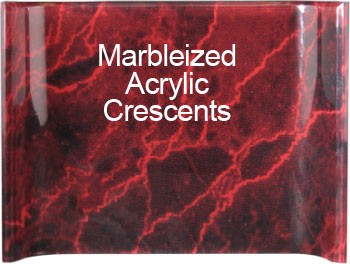 6" x 8" Red Marbleized Acrylic Crescent Award