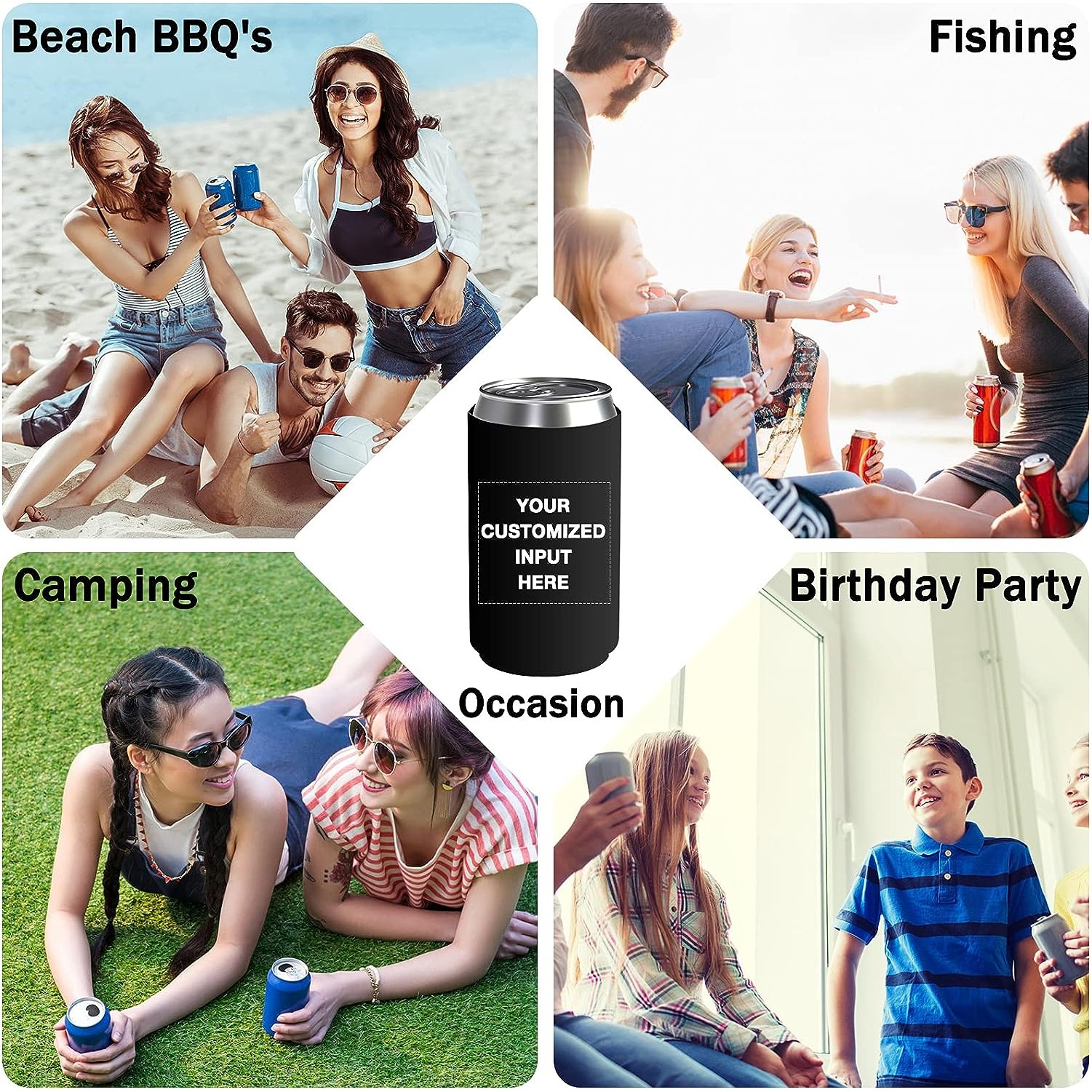 Custom Beer Can Cooler Sleeves Bulk Personalized Insulated Beverage Bottle Holder/ Custom Logo 12 oz 3