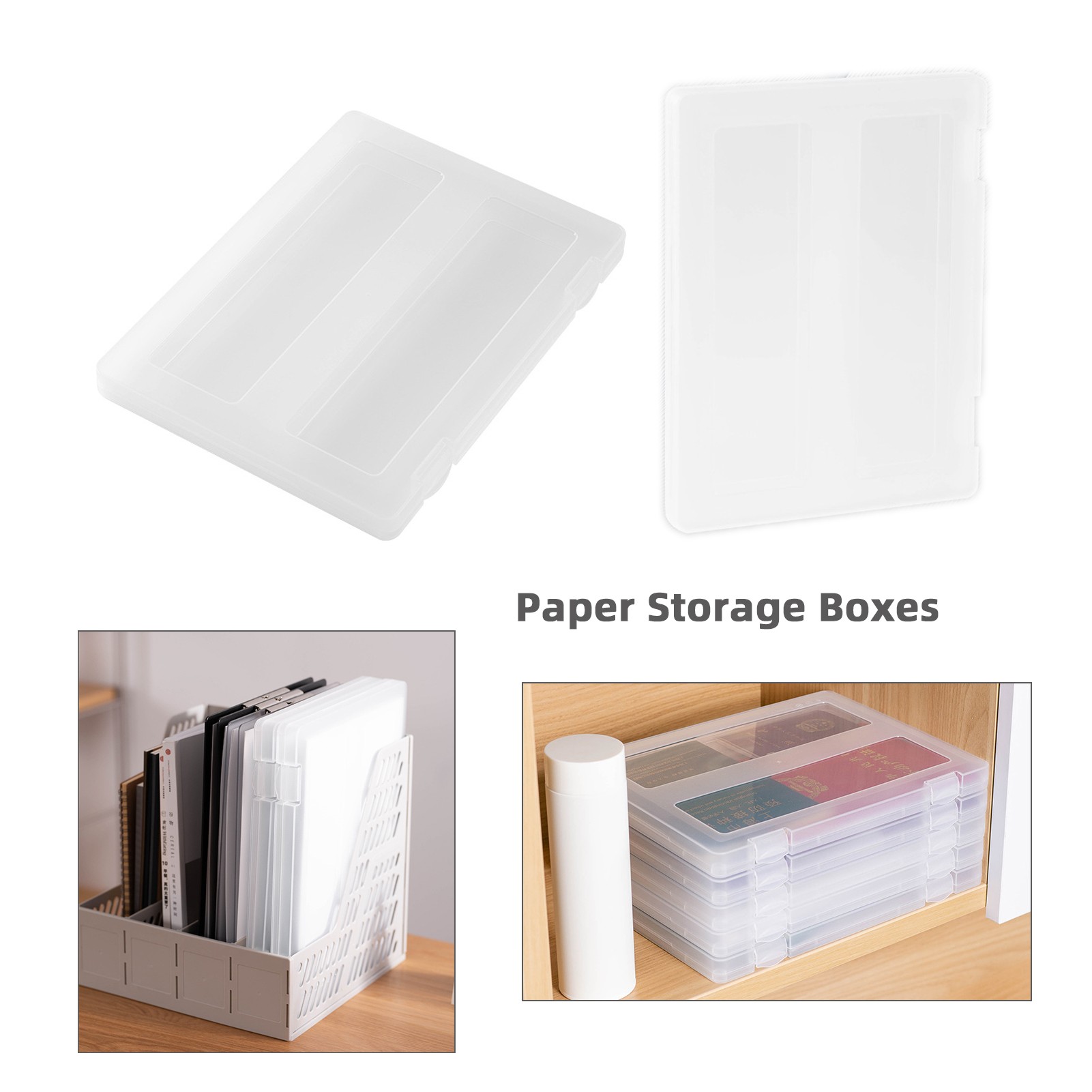 12.52 x 9.45 x 0.94 Inches Plastic Scrapbook Paper Storage Box 2