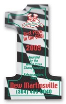 USA Made Premium UV Window Micro-Suction Cling Decal (2 x 3.25) Number 1 Shape