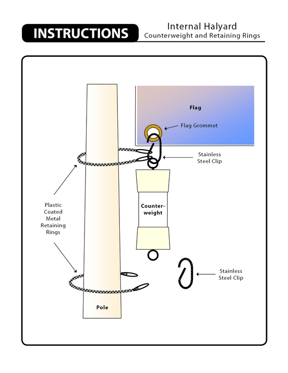 40' Satin Internal Halyard Flagpole 2