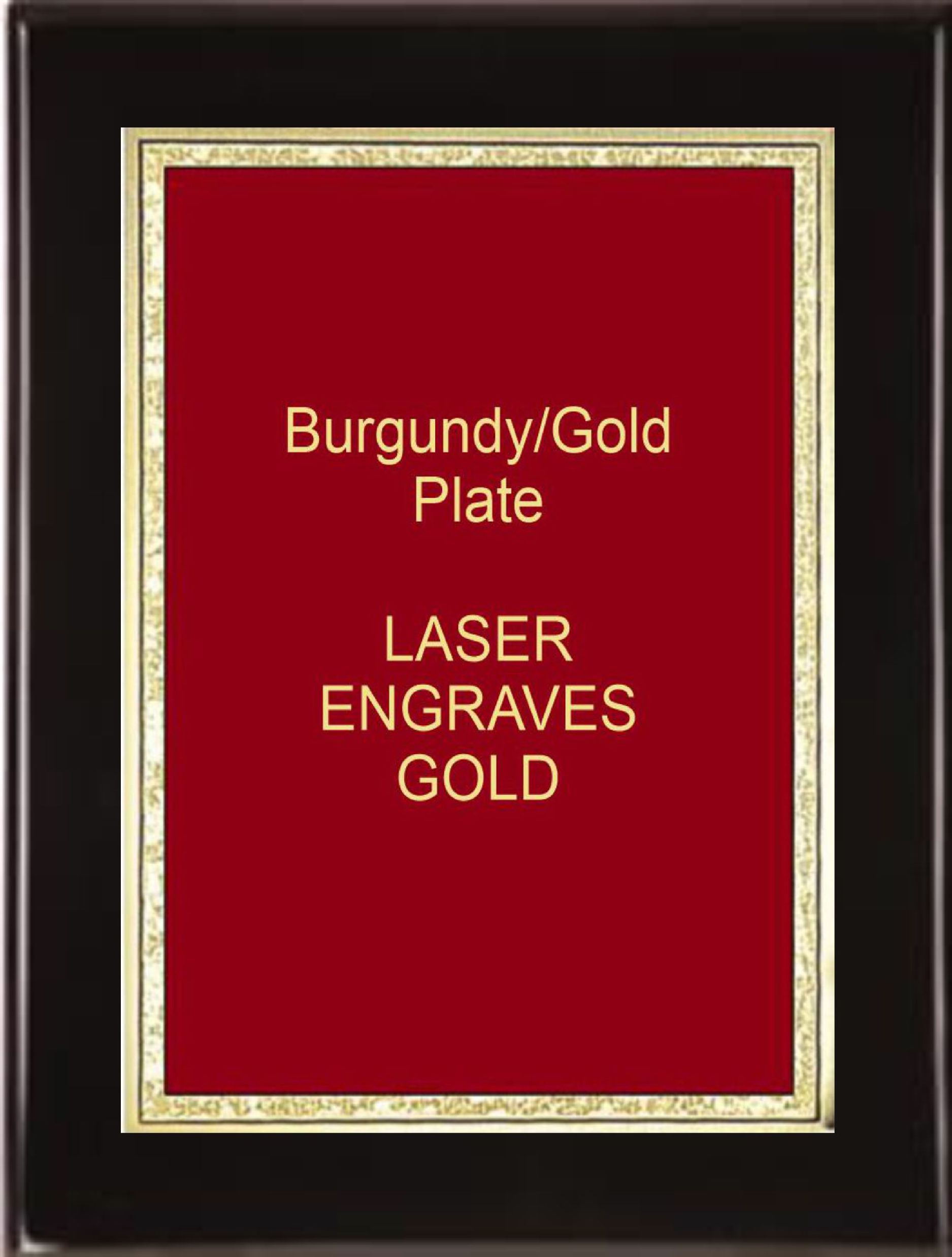 7-1/4" x 9-1/4" Black Piano Finish Standing Plaque with a Red Florentine Plate 1