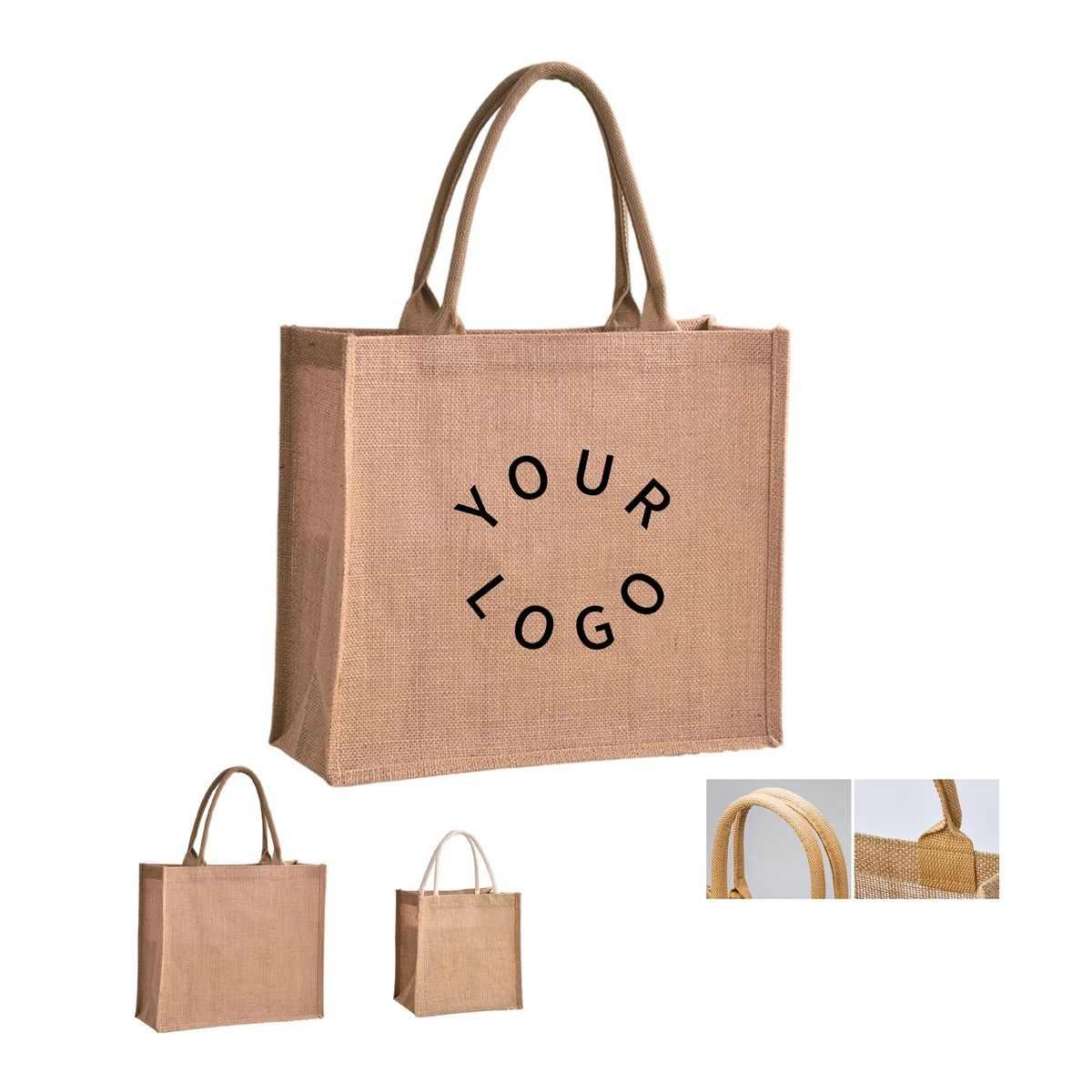Reusable Jute Linen Tote Bag with Natural Fiber Material 3