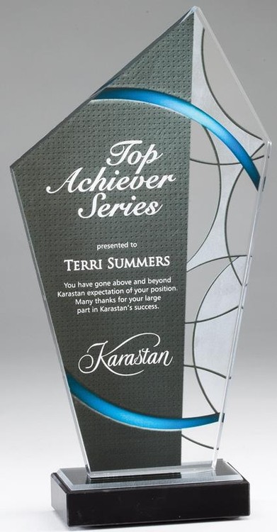11" Stained Glass Acrylic Award with Marble Base 2