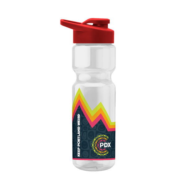 Blazer 28oz Transparent Bike Bottle w/Drink-thru Lid 1596