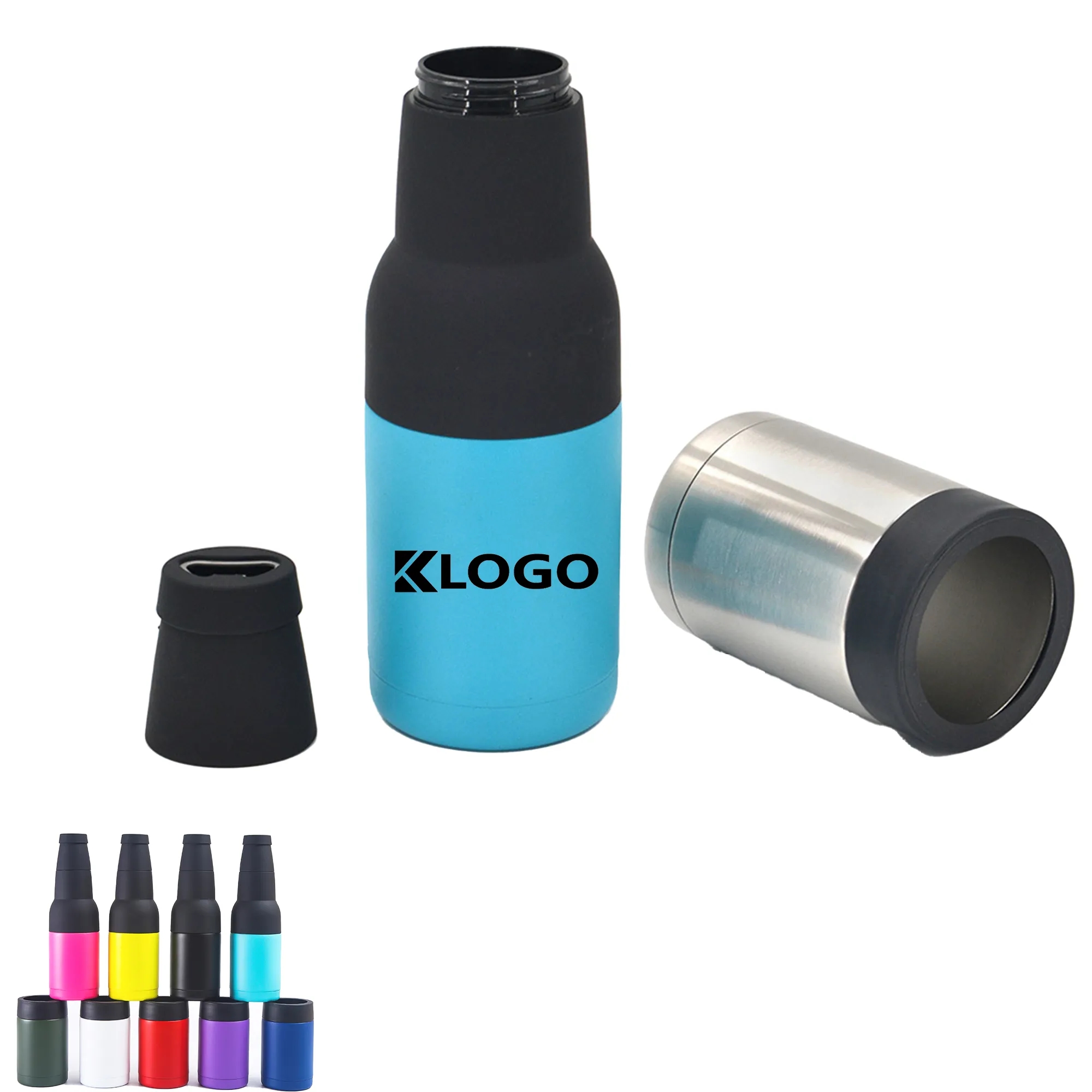 3 in 1 Insulated Can Cooler, custom koozie with logo imprint 10