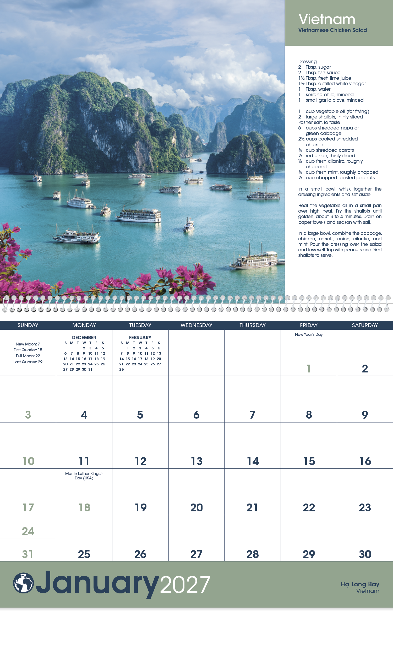 Triumph® Calendars World Scenes with Recipe Calendar 26