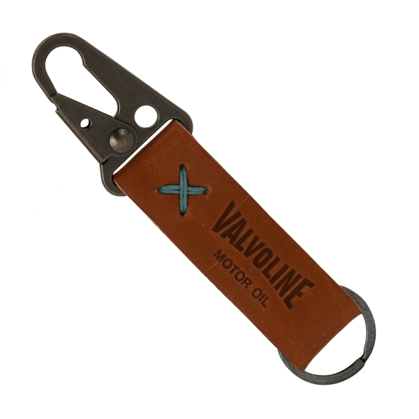 Busker Leather Keychain with Antique Nickel Carabiner 85