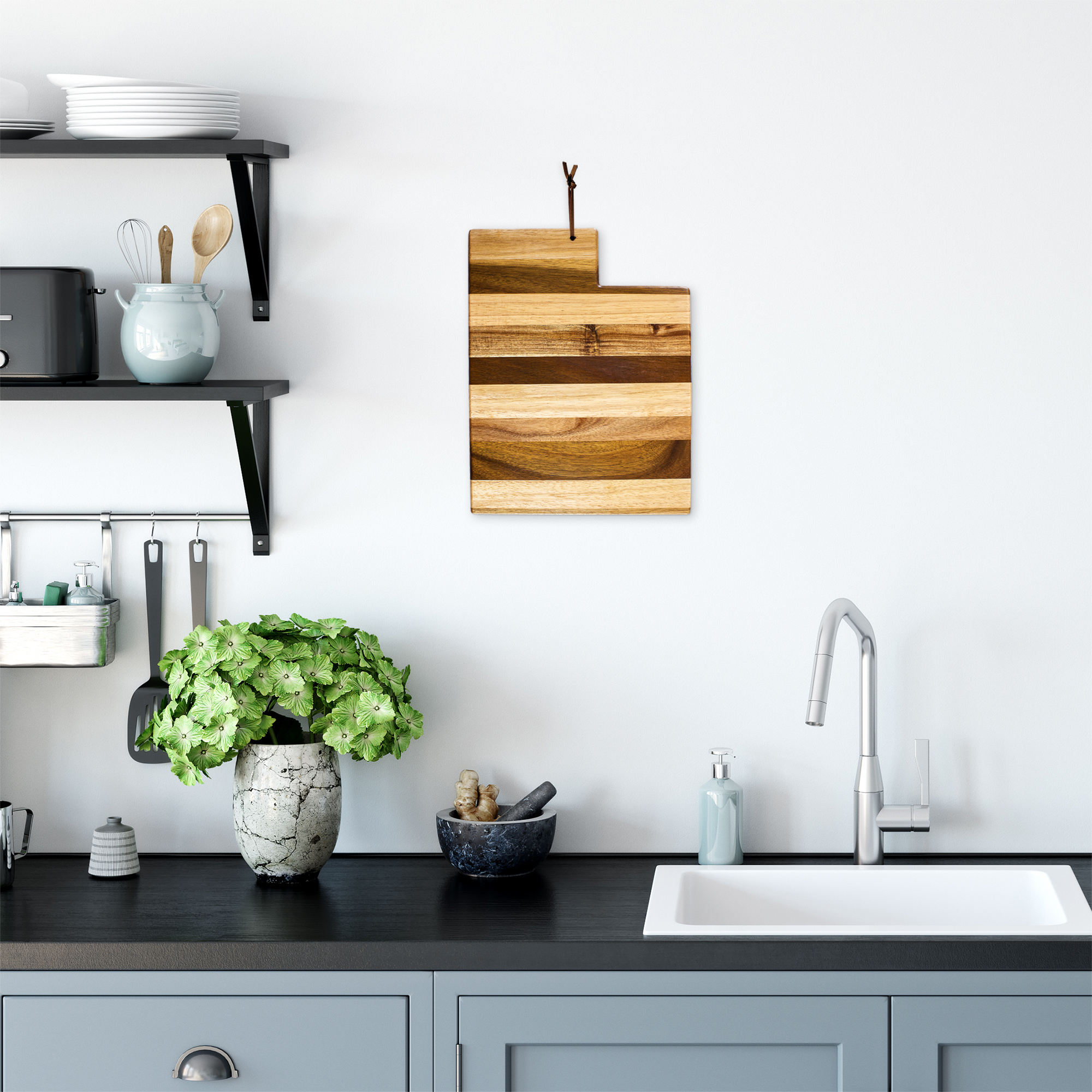 Rock & Branch® Shiplap Series Utah State Shaped Wood Serving and Cutting Board 2