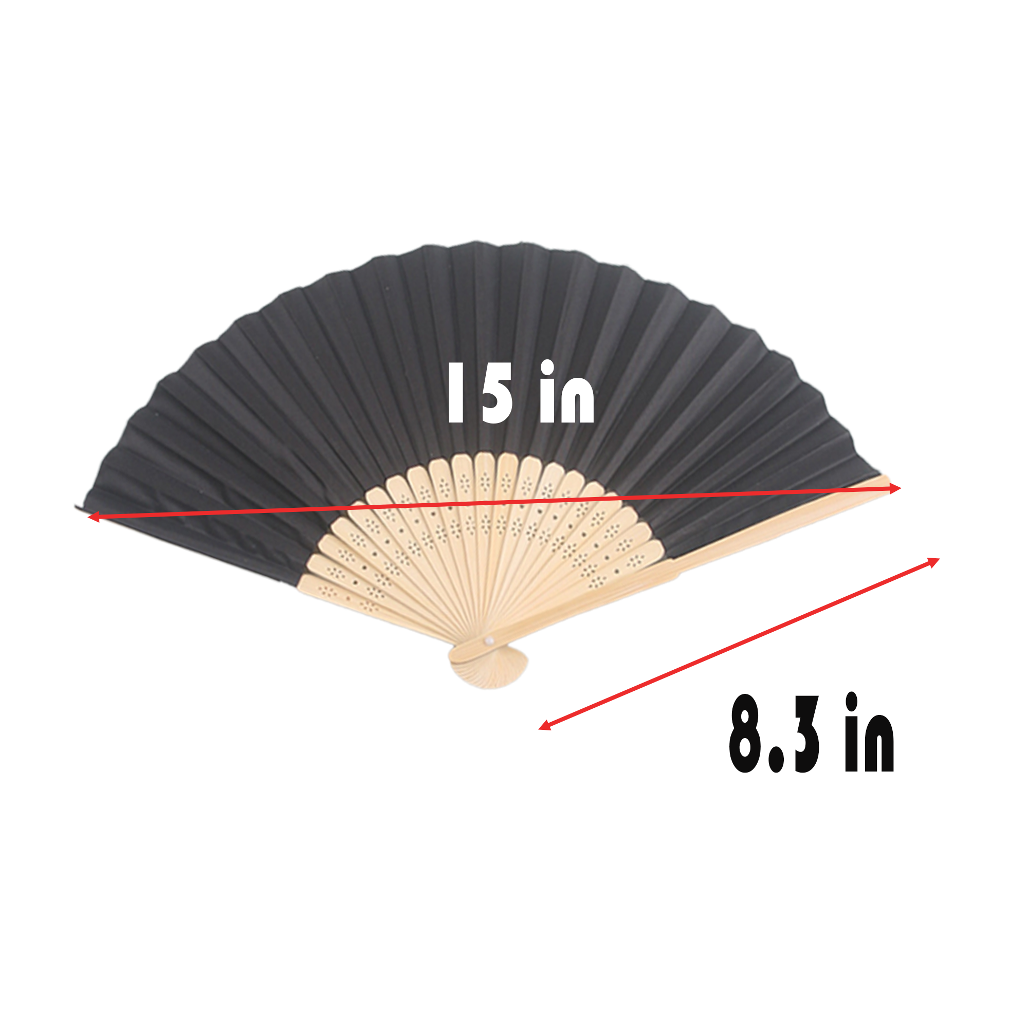 Bamboo Made Polyester Fabric Folding Fan 5