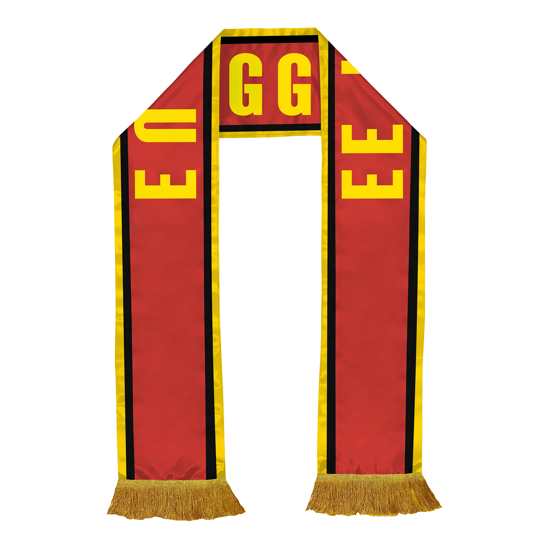 Premium 140gsm Glossy Satin Fan Scarf With Tassel Fringe 20
