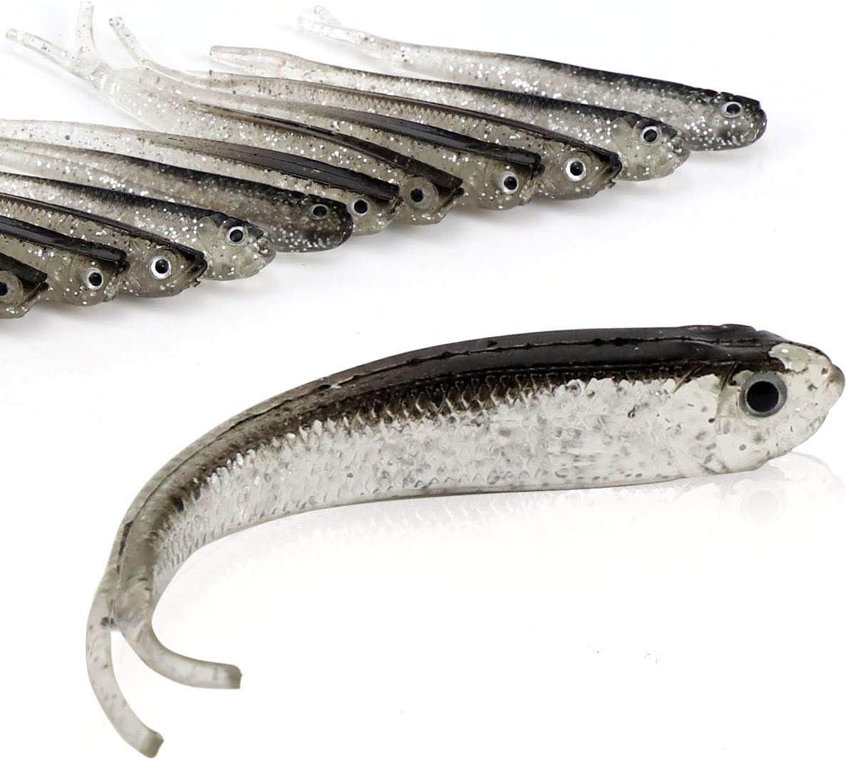 Fishing Lures Bass Bait, Soft Plastic Split Tail Lure 9