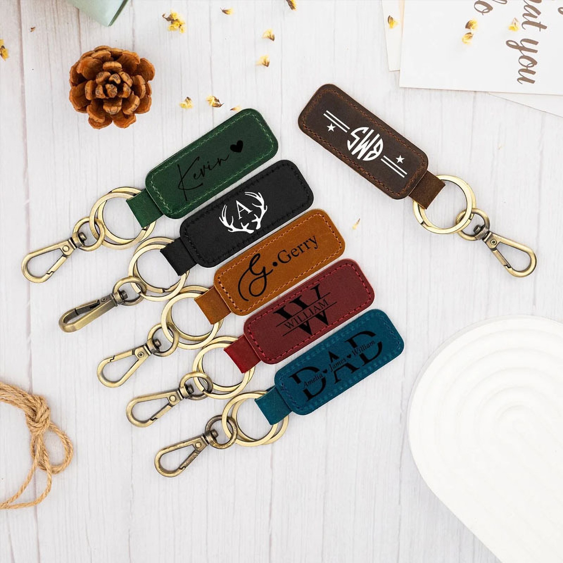 Pu Leather Car Keychain 3