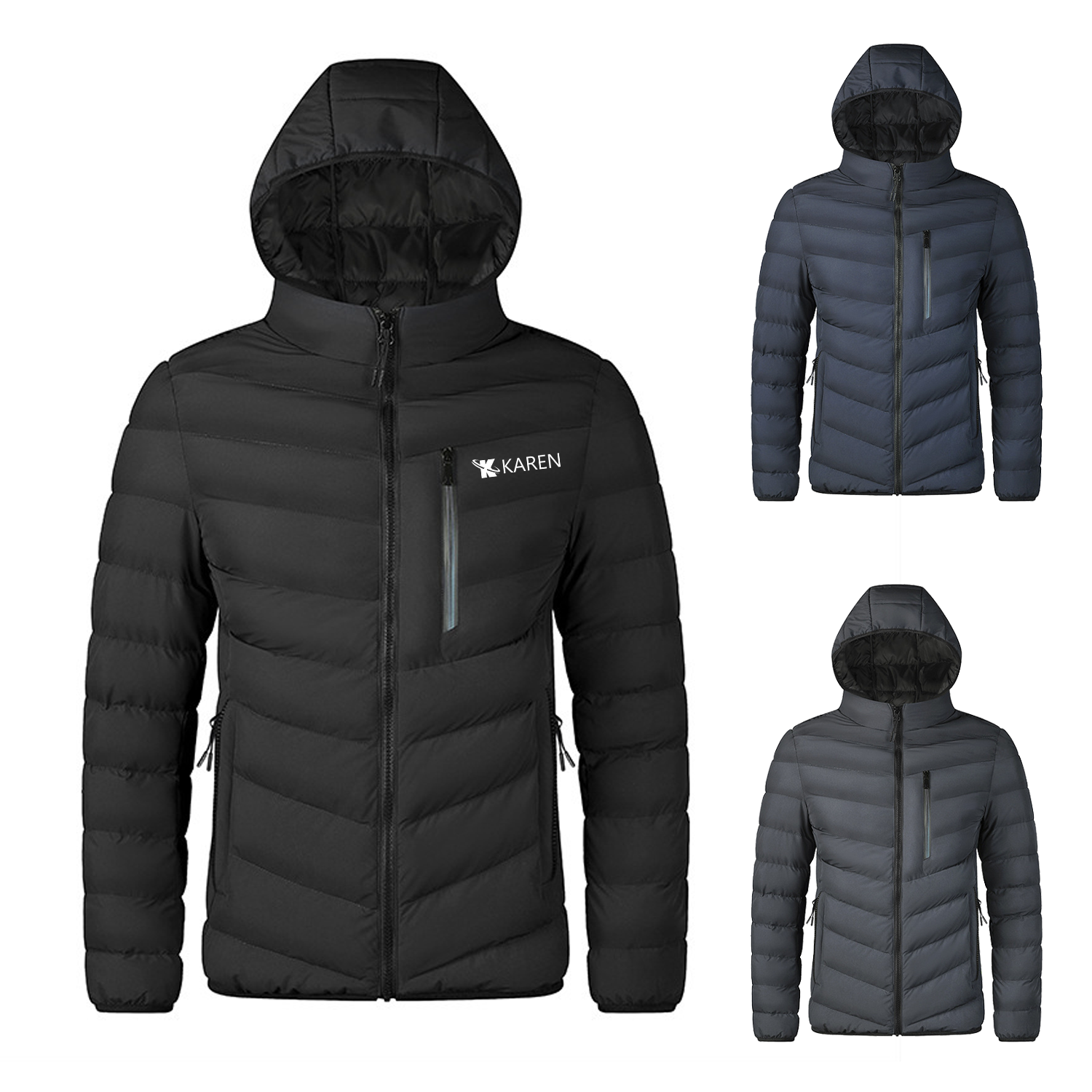 Men's Black Heated Down Jacket 2