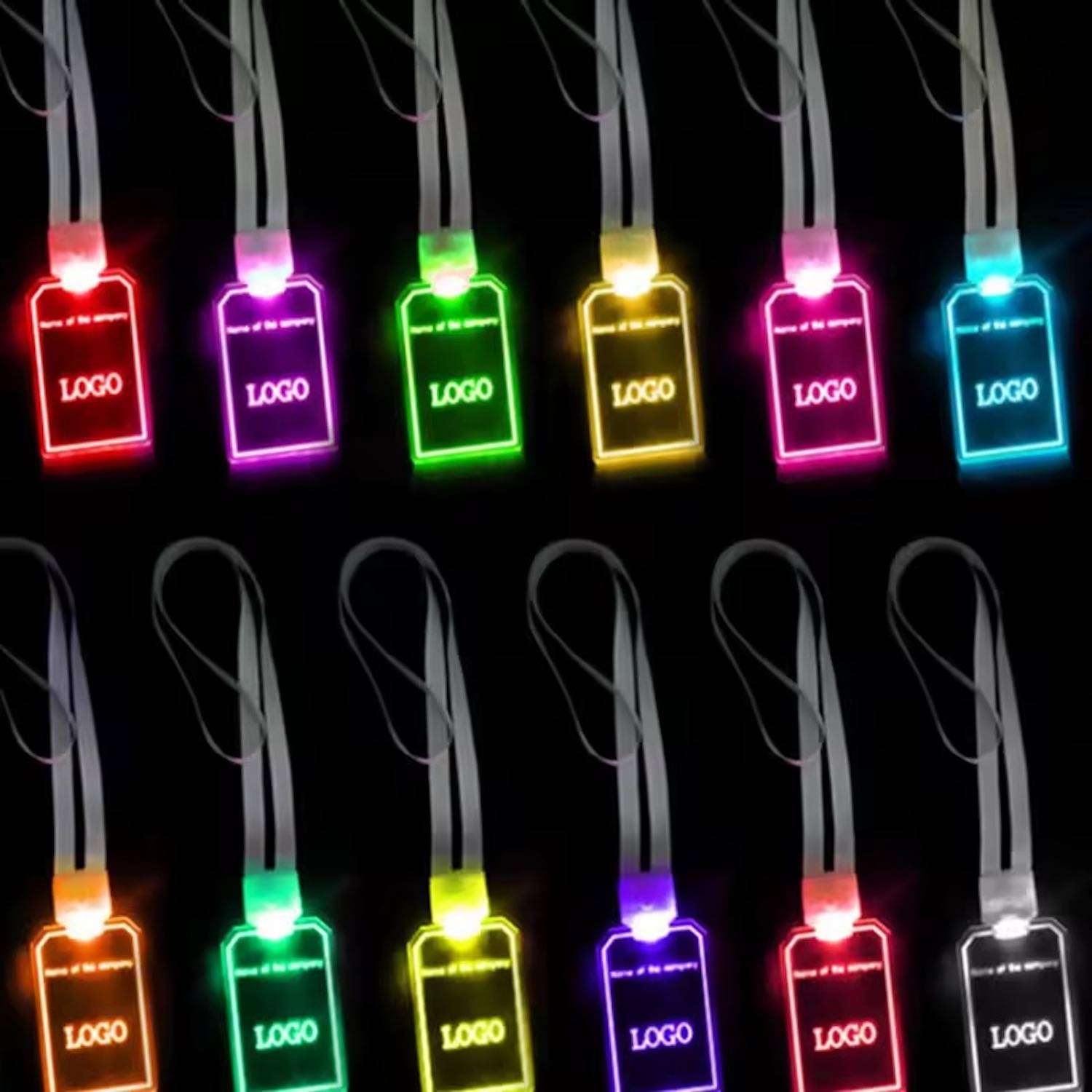 Custom Logo Light-Up Acrylic Glow Pendant Necklace Lanyard 2