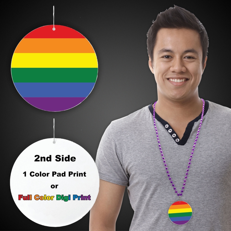 Rainbow Flag Plastic Medallions - 2 1/2" 1