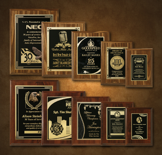 Econo Cherry Plaque with Lasered Plate 6