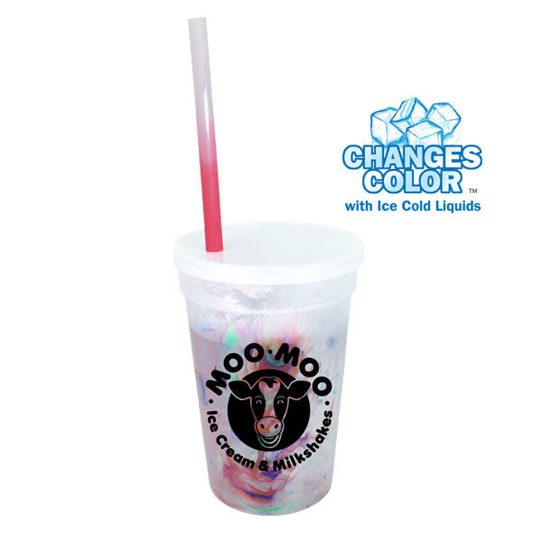 Mood™ 17 oz. Rainbow Confetti Cup/Straw/Lid Set 2