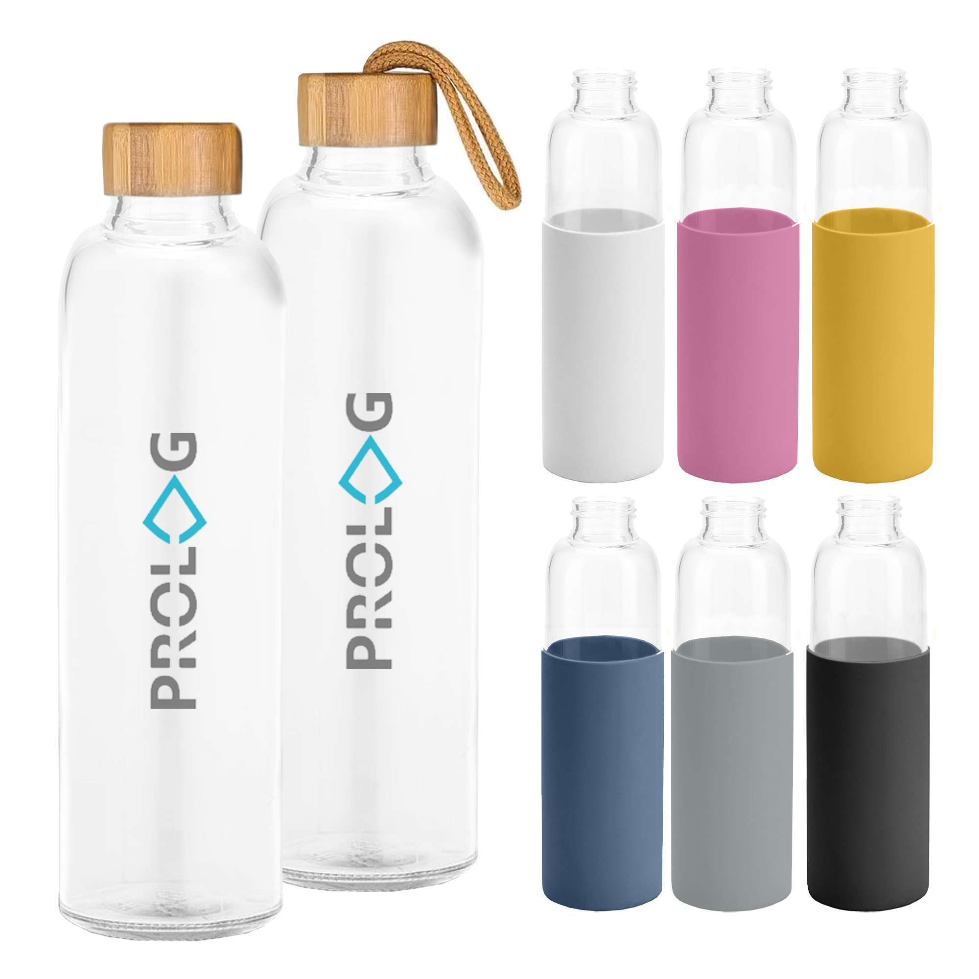 Honya Glass Drink Bottle with Sleeve 2