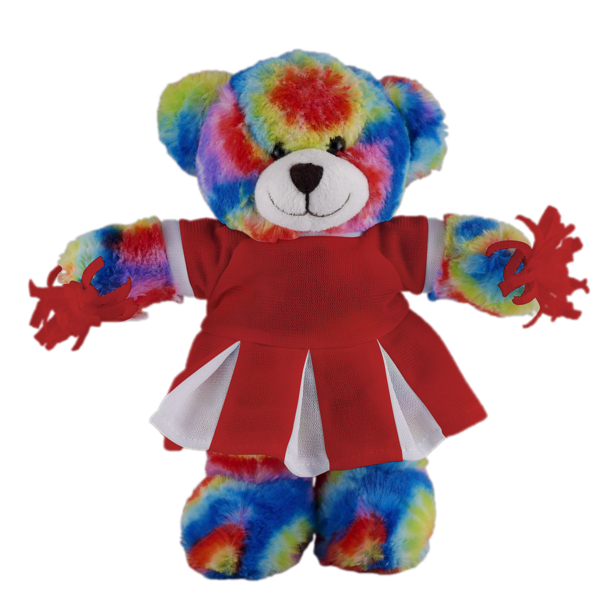 Soft Plush Stuffed Tie Dye Bear with Cheerleader Outfit 2