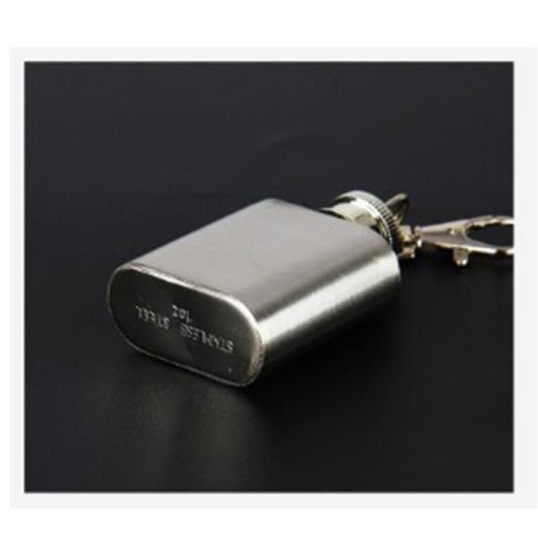 Mini 1oz stainless steel flask with keychain 3