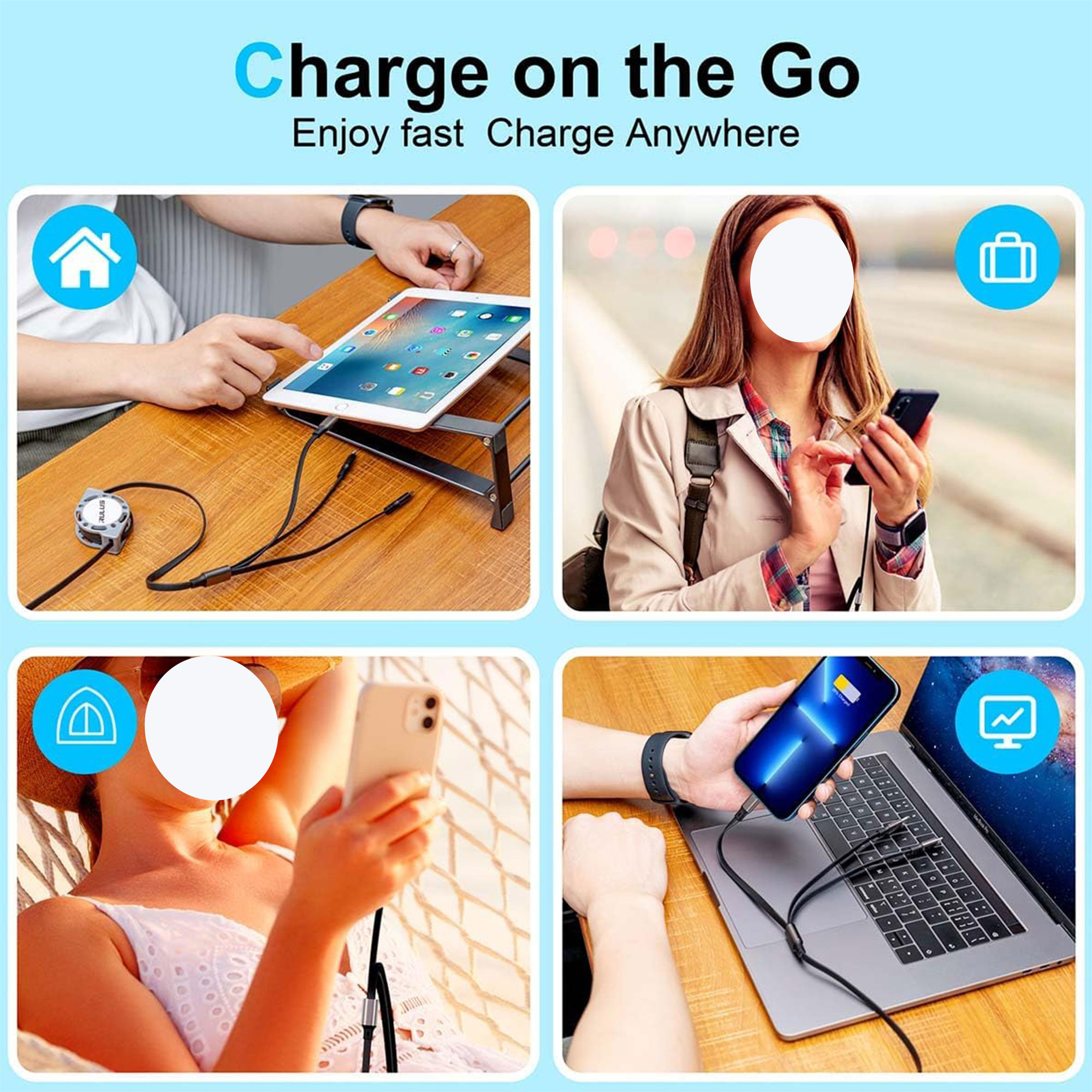 3 in 1 Multi USB Retractable Charger 3
