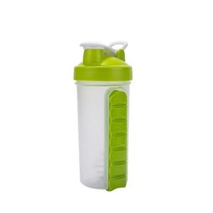 600ml Plastic Round Water Bottle With Detachable Pill Box 13