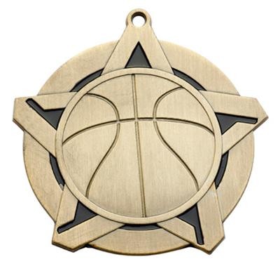 Basketball Super Star Medal 2-1/4" 2