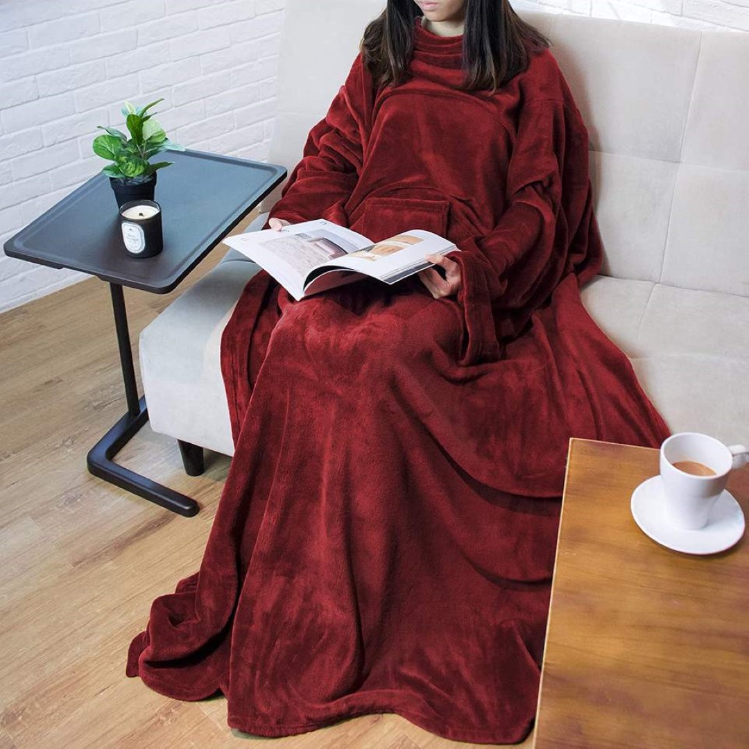Wearable Blanket with Long Sleeves 5