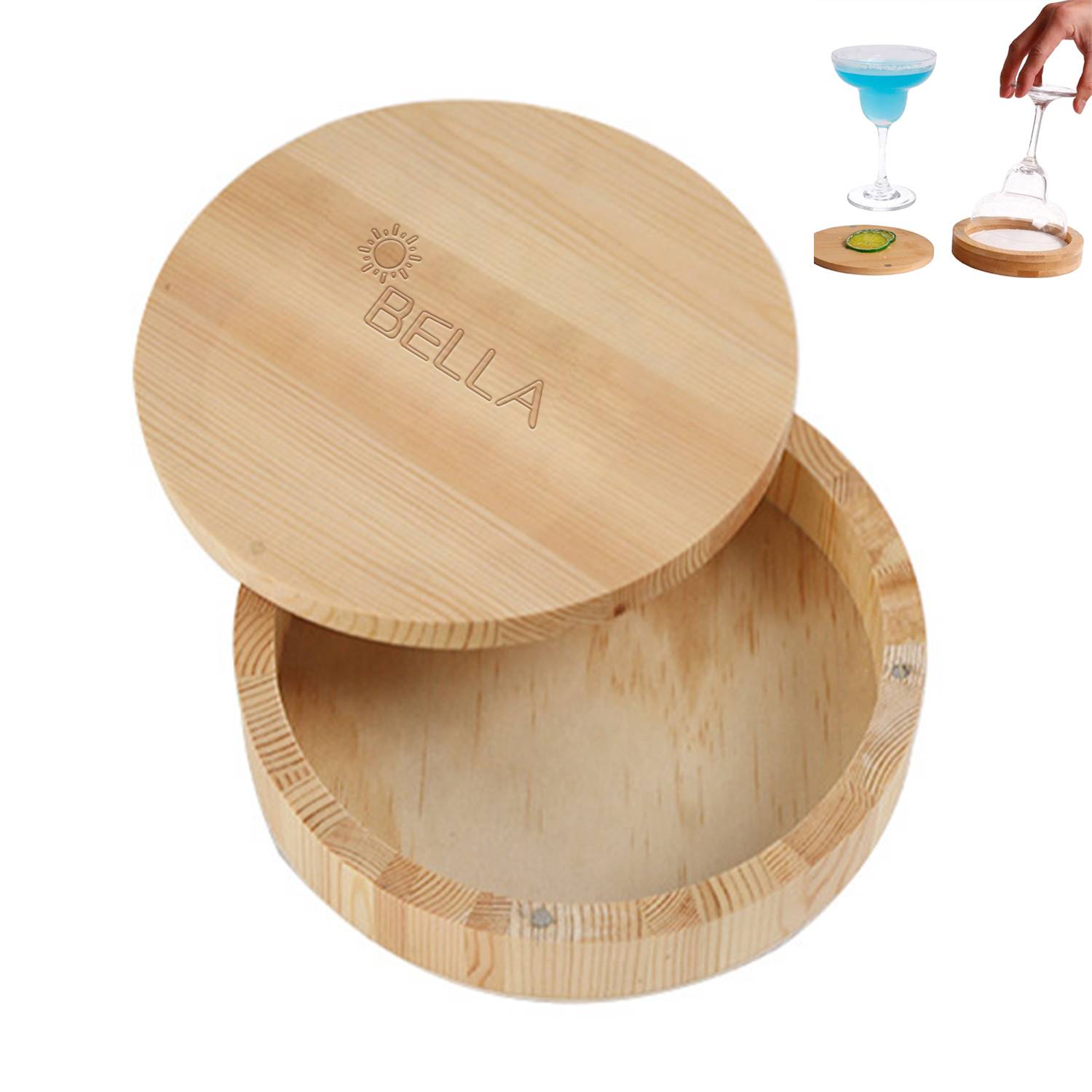 Wood Bamboo salt cup sugar box 2