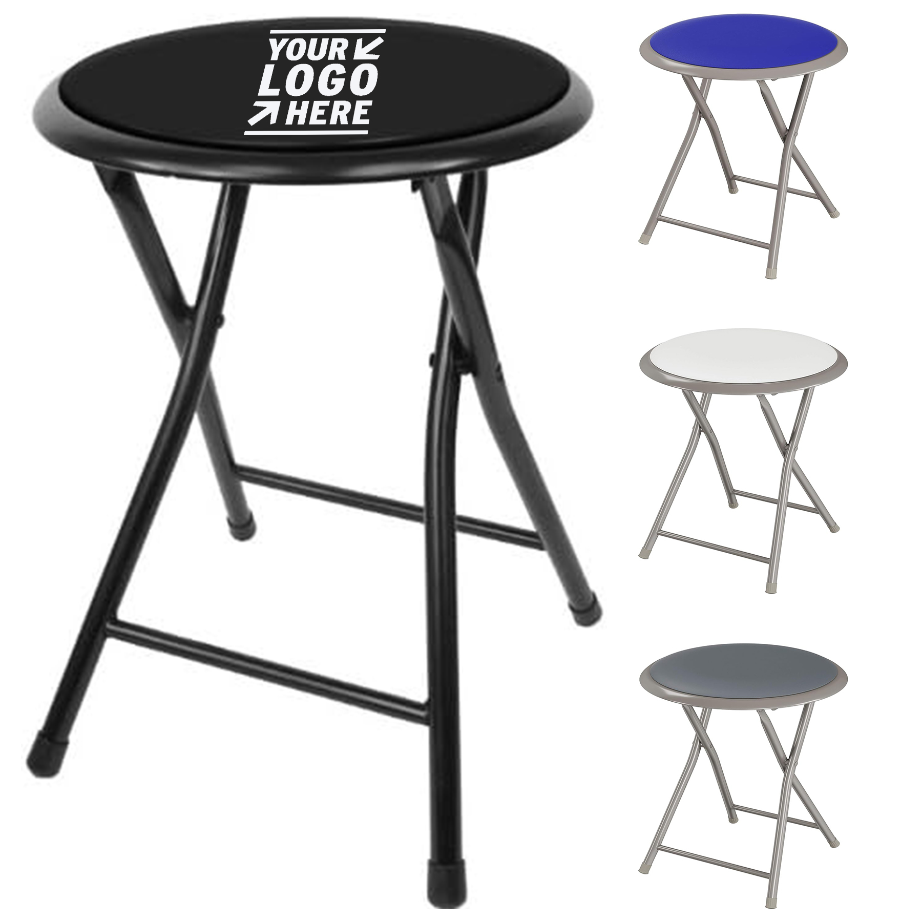 Recreation Game Room 18-Inch 300-Pound Capacity Folding Bar Heavy-Duty Padded Portable Stool